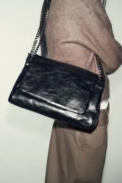 ZARA フラップロッカーショルダーバッグ チェーンショルダーのサムネイル