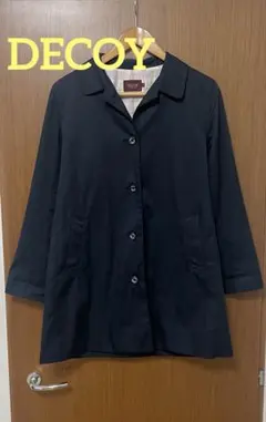 デコイ DECOY スプリングコート ネイビー ボタンロゴ入り 9号 M 春