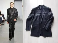HELMUT LANG 2005 ブラック リネン ジャケット 46 本人期のサムネイル