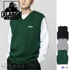 XLARGE グリーン ニットベスト L