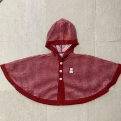 【60-90cm】familiar ベビーポンチョ　赤