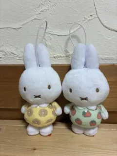 ミッフィー ぬいぐるみマスコット お花とフルーツ 2点セット いちご レモンのサムネイル