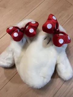 ミニーマウス リボン付きフワフワミトン