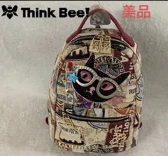 超美品　シンクビー 猫の顔デザイン リュック・エコバッグ2点セット