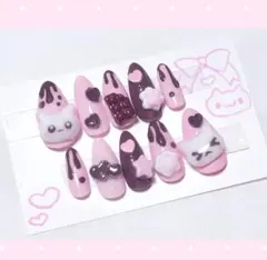 平成女児 ネイルチップ バレンタイン 量産型 ねこ ウィッシュコア 地雷 チョコ
