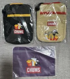 CHUMS　ショルダーポーチ　ジッパーポーチ　３個セット　マクドナルド　チャムス