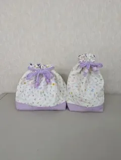 花柄巾着袋2個セット