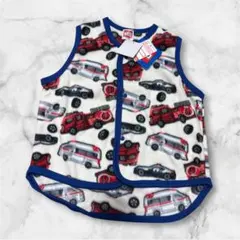 新品　トミカ　スリーパー 100cm フリースベスト　男の子　はたらくくるま柄