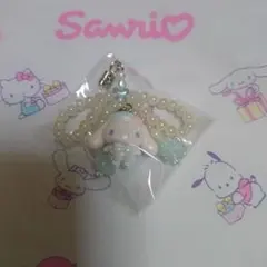 サンリオ　ホワイトフリルデザイン　シークレットストラップ　シナモロール シナモン