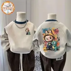 ラブブlabubuと恐竜の裏起毛長袖カットソー