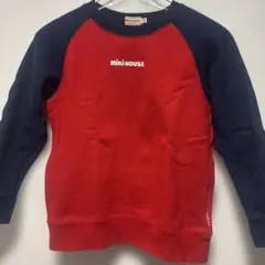 MIKI HOUSE 赤紺 ロゴ トレーナー