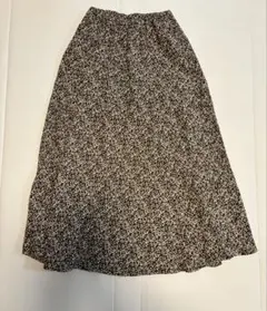 ブラウン 花柄 ロングスカート F