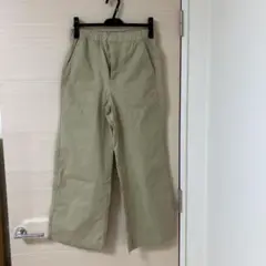 【GAP】ミッドライズ イージー ワイド カーキパンツ（カーキ／S）