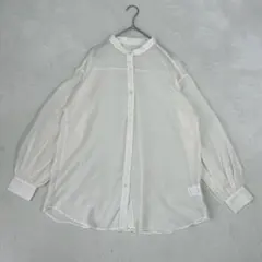 イング INGNI シャツ　白　無地　透け感　長袖　シアー　Mサイズ