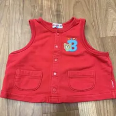 ミキハウス ホットビスケッツ赤 ベビーベスト 90