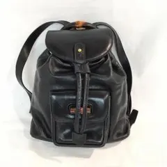 【超美品】グッチ♡バンブーレザーリュック 正規品 黒