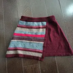 SENSE OF PLACE バーガンディ ストライプスカート