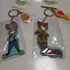 ズートピア　キーホルダー　ジュディ　ニック　2点セット　ダイソー