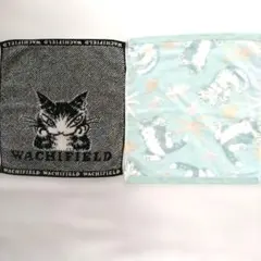 新品未使用　WACHIFIELD わちふぃーるど 猫柄 ハンドタオル 2枚セットのサムネイル
