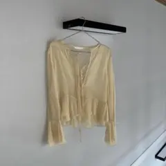 ZARA 透け シースルー ブラウス 春 フリル