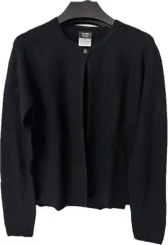 CHANEL UNIFORM 七分袖の黒いセーターカーディガン XL CHANEL UNIFORM 七分袖の黒いセーターカーディガン XL - メルカリ
