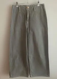 ZARA　レディース　ストレートパンツ　カーキ　サイズ38