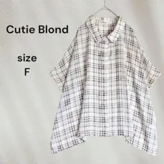 Cutie Blonde チェック柄 シア― BIG シャツ ブラウス F