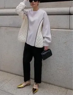 MACHATT マチャット　キルティングドッキングニット セーター