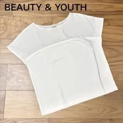 BEAUTY & YOUTH シアーTシャツ　ホワイト　シースルー カットソーのサムネイル