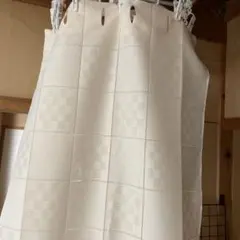 日本製 のれん 格子柄 アイボリー