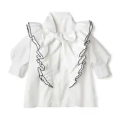 GRL 配色メロウラッフルボウタイブラウス