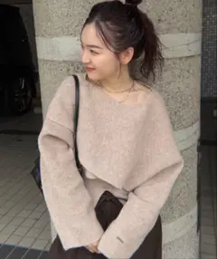 mystic クロスニットスリットキャミSET