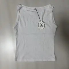 draw. organi cotton boat neck tanktop