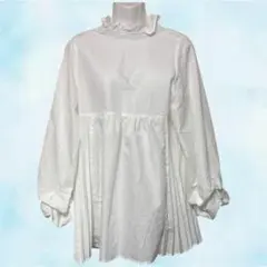 GRL　グレイル　ブラウス　ホワイト　レディース　シャツ　フリル　プリーツ　長袖