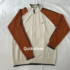 【00s旧タグ】Quiksilver フルジップ ニット M相当 Y2K 切替