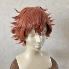 コスプレウィッグ　ツイステ エース•トラッポラ　赤　茶色　オレンジ