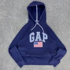 00s archive OLD GAP hoodie USA国旗 Y2Kネイビー