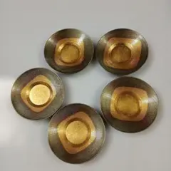 茶托 5枚セット 金属製 槌目模様 茶道具 - メルカリ