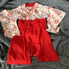 《美品》袴ロンパース80