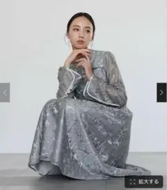 【キューブ様専用】GIRL スタンドカラー総レースロング丈結婚式ワンピースドレス