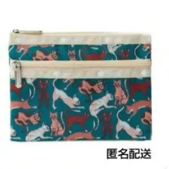 ②レスポートサック 使いやすいWファスナー仕様 ちゃめっ気たっぷり猫柄ポーチ