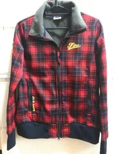 FILA GOLF 裏起毛 長袖 ジップアップ ジャケット ブルゾン チェック