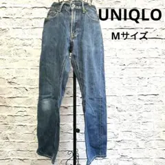 【美品】UNIQLO M デニム ジーンズ ブルー メンズ シンプル ストレート