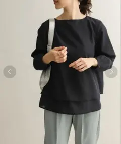 【極美品】アーバンリサーチドアーズ　ブラウス　レイヤード　リネン混　イージーケア