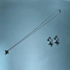 【レトロ】イルカのネックレスとイヤリング