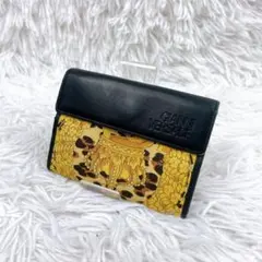 稀少　ヴィンテージ　GIANNI VERSACE　レオパード柄　財布のサムネイル