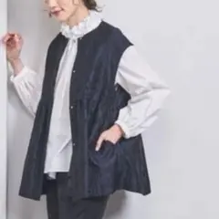 ユナイテッドアローズ　オーガンジー フリル リボン ブラウス　美品