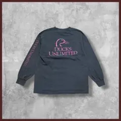 US古着 artisans 両面プリント リアルツリー ロンT長袖 グレー系 M