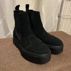 PUMA プーマ チェルシー ブーツ スエード 厚底 24cm ブラック