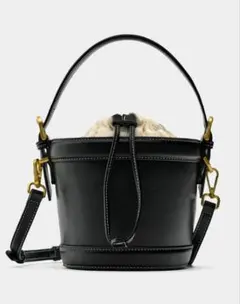 ZARA クロスボディ バケットバッグ 黒のサムネイル